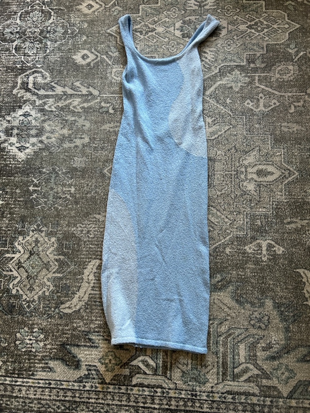 Light Blue Sleeveless Bodycon Dress